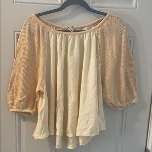 Women's Cream and Tan Top